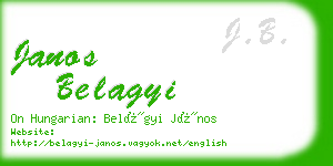 janos belagyi business card